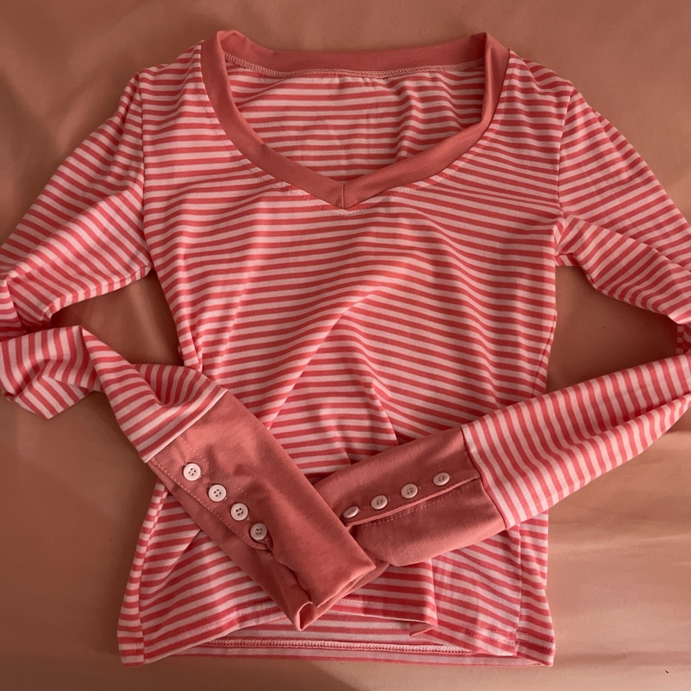 Striped Pink Long Sleeve Top